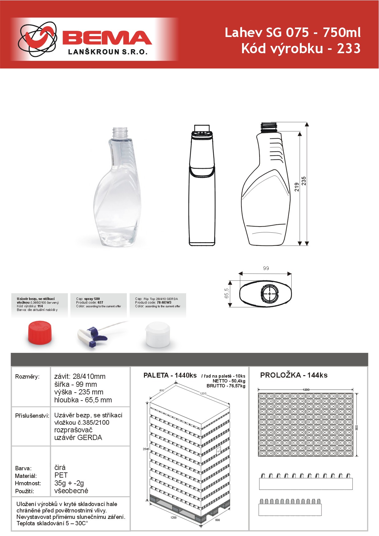 Lahev SG 075 - 750ml -13-12-2021